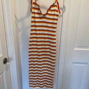 Colorful striped midi dress